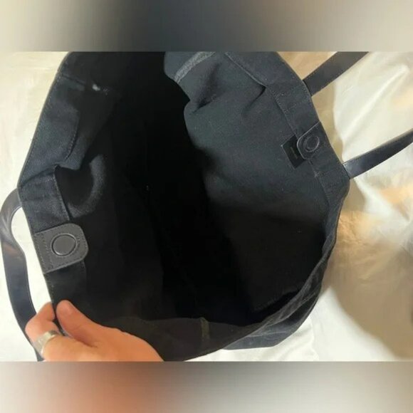 Anine Bing canvas RIO tote large black with leather handles - Picture 5 of 7